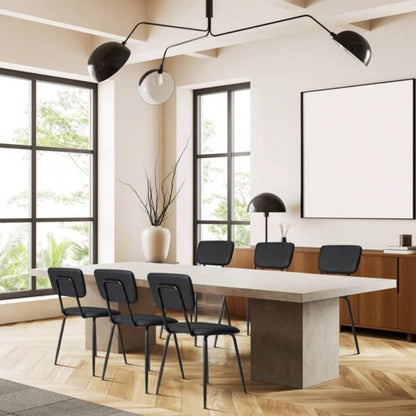 Set of 6 Modern Padded Dining Chairs Kitchen Bar Office Chair, Black