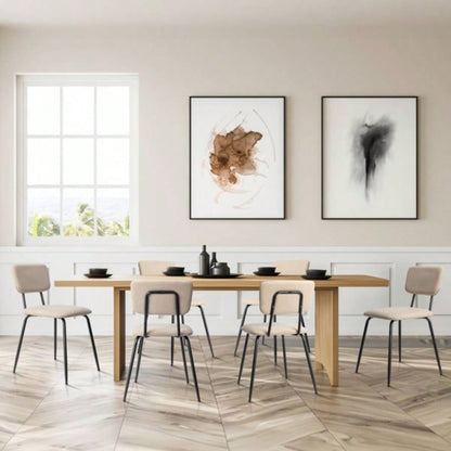 Set of 6 Modern Padded Dining Chairs Kitchen Bar Office Chair, White
