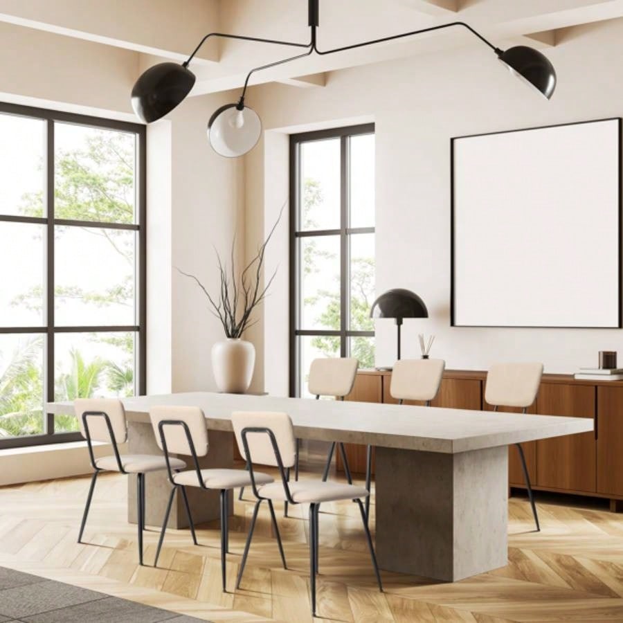 Set of 6 Modern Padded Dining Chairs Kitchen Bar Office Chair, White