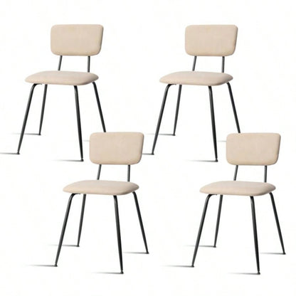 Set of 4 Modern Padded Dining Chairs Kitchen Bar Office Chair, White