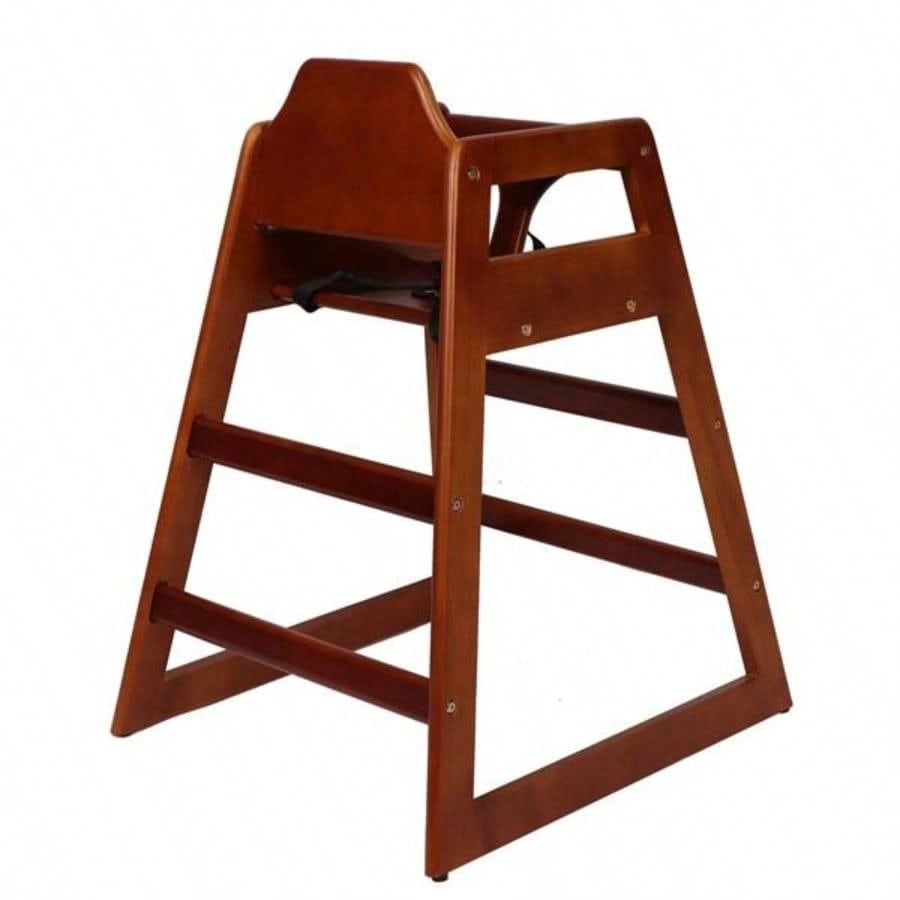 Wooden Double Solid Wood Feeding, Eat Grow Portable High, Easy to Clean Booster Chair in Walnut