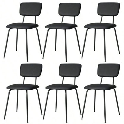 Set of 6 Modern Padded Dining Chairs Kitchen Bar Office Chair, Black