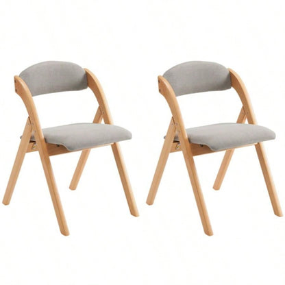 2 Pack Wooden Folding Chairs with Padded and Back, Modern Dining Chairs Chair Guests Living Room Office Wedding Party