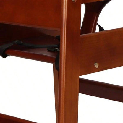 Wooden Double Solid Wood Feeding, Eat Grow Portable High, Easy to Clean Booster Chair in Walnut
