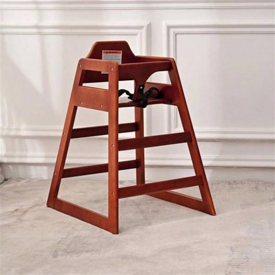 Wooden Double Solid Wood Feeding, Eat Grow Portable High, Easy to Clean Booster Chair in Walnut