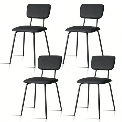 Set of 4 Modern Padded Dining Chairs Kitchen Bar Office Chair, Black