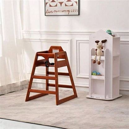 Wooden Double Solid Wood Feeding, Eat Grow Portable High, Easy to Clean Booster Chair in Walnut
