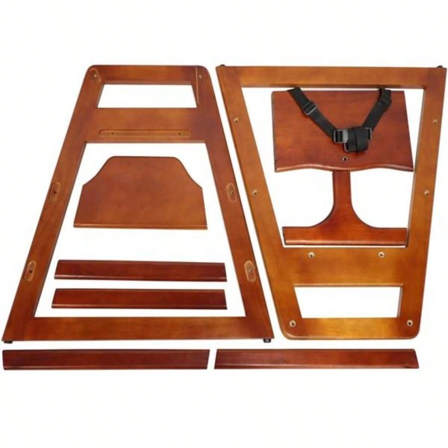 Wooden Double Solid Wood Feeding, Eat Grow Portable High, Easy to Clean Booster Chair in Walnut