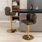 Furniture, Swivel Barstools Adjusatble Height, Modern PU Upholstered Bar Stools with whole Back Tufted, Home Pub and Kitchen IslandBrown, Set of 2