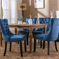 Modern, High - end Tufted Solid Wood Contemporary Velvet Upholstered Dining Chair with Wood Nailhead Trim 2 - Pcs Set, Blue