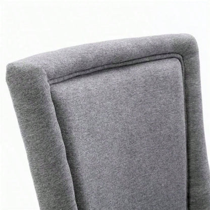 Furniture, Ultra Side Dining Chair Thickened fabric chairs with neutrally toned solid wood Bronze nail Set of 2 Gray