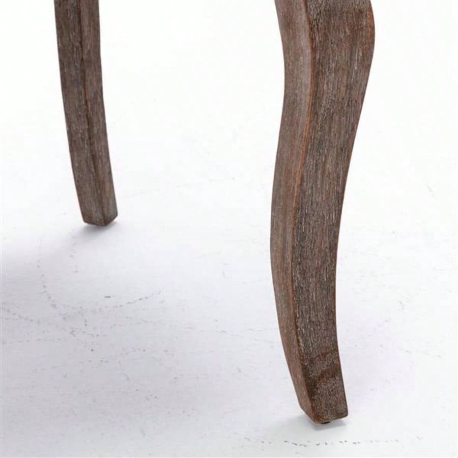 Furniture, Ultra Side Dining Chair Thickened fabric chairs with neutrally toned solid wood Bronze nail Set of 2 Gray