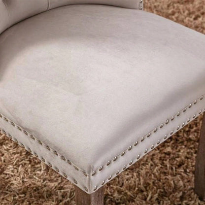 Modern, High - end Tufted Solid Wood Contemporary Velvet Upholstered Dining Chair with Wood Nailhead Trim 2 - Pcs Set, Beige, SW2001BG