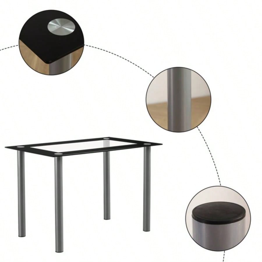 110cm Dining Table Tempered Glass Dining Table code 13029117 - 55784865