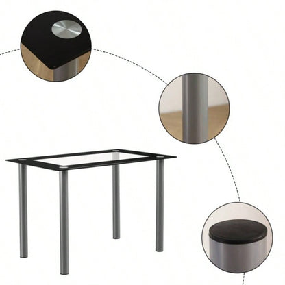 110cm Dining Table Tempered Glass Dining Table code 13029117 - 55784865