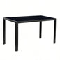 Simple Assembled Tempered Glass Iron Dinner Table Black code: 21491449