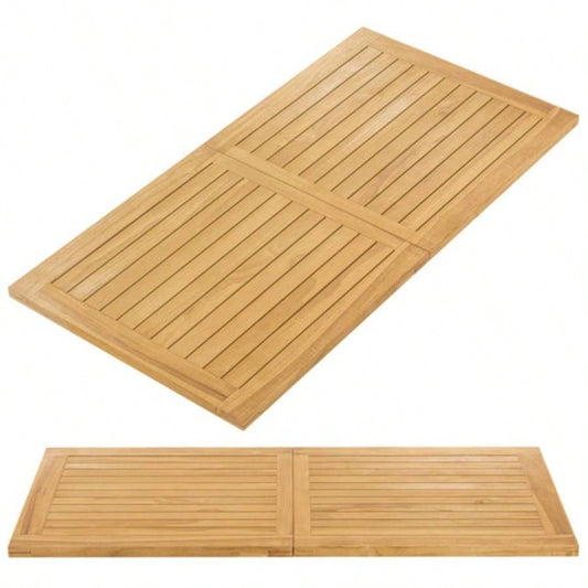 55x 27.5 rectangular teak tabletop