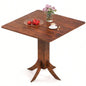 Walnut Square Dining Table with Pedestal Base and Rubber Wood Frame