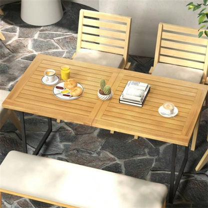 55x 27.5 rectangular teak tabletop