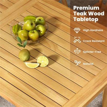 55x 27.5 rectangular teak tabletop