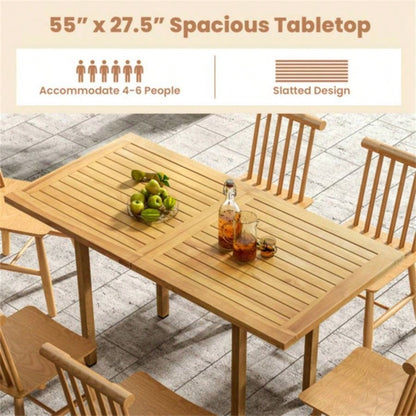 55x 27.5 rectangular teak tabletop