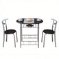 PVC Breakfast Table One Table and Two Chairs Black