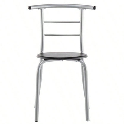 PVC Breakfast Table One Table and Two Chairs Black