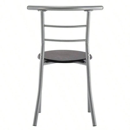 PVC Breakfast Table One Table and Two Chairs Black