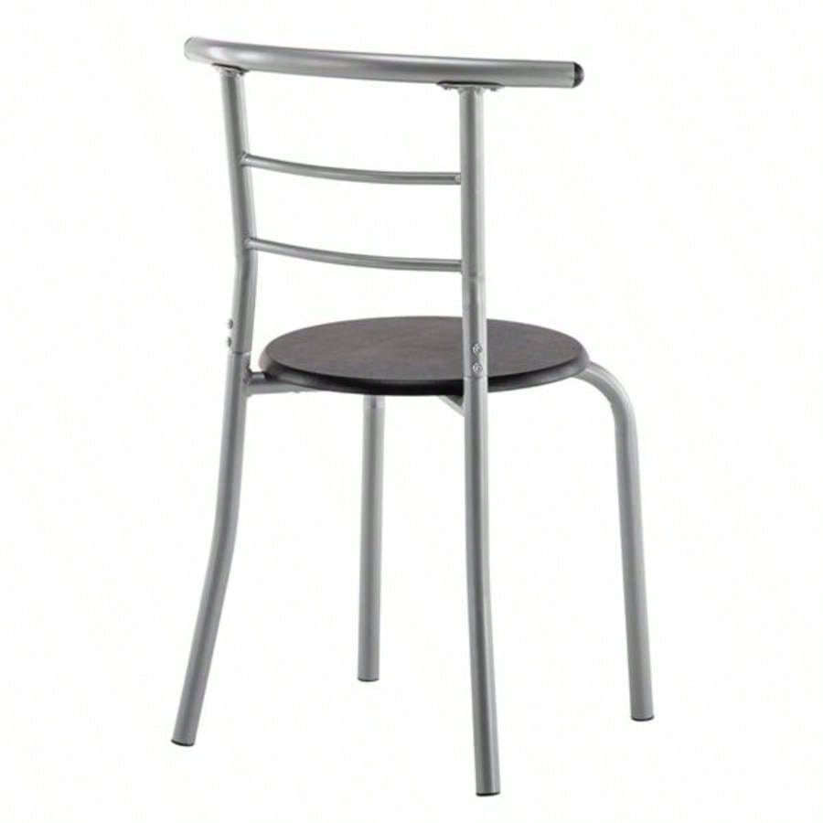 PVC Breakfast Table One Table and Two Chairs Black