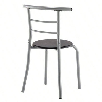 PVC Breakfast Table One Table and Two Chairs Black
