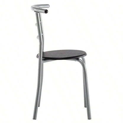 PVC Breakfast Table One Table and Two Chairs Black