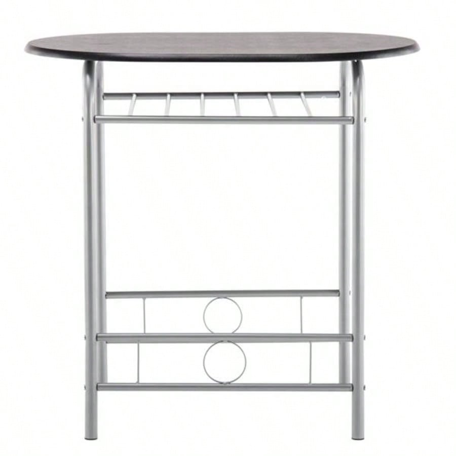 PVC Breakfast Table One Table and Two Chairs Black