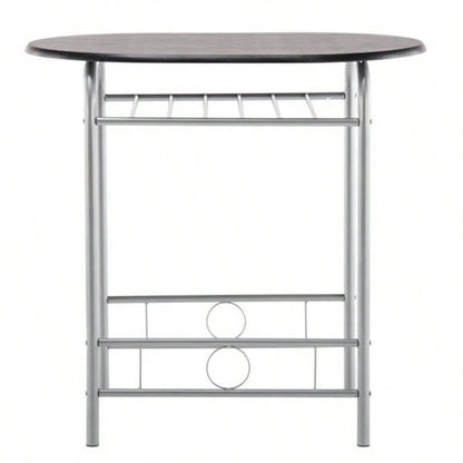 PVC Breakfast Table One Table and Two Chairs Black
