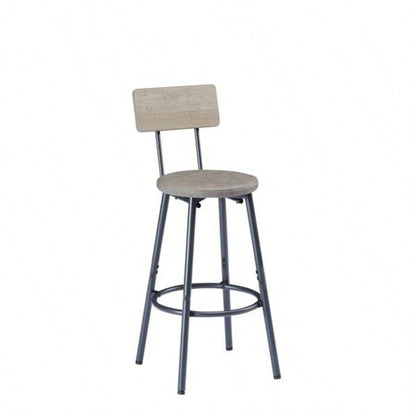 Long Bar Table Set with 3 PU Upholstered Bar Stools, Industrial Bar Table and Chairs Kitchen Breakfast Table, Living Room, Banquet Hall, Rustic Gray and Black, 63Lx15. 37.5H