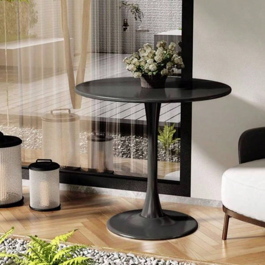 Modern Round Dining Table, 31.539; 39; Kitchen Dining Room Furniture, Coffee Table, Leisure Table, Living Room Table, Black, Gifts, Selections