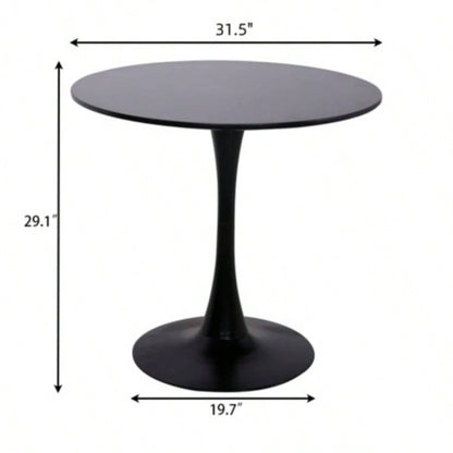 Modern Round Dining Table, 31.539; 39; Kitchen Dining Room Furniture, Coffee Table, Leisure Table, Living Room Table, Black, Gifts, Selections