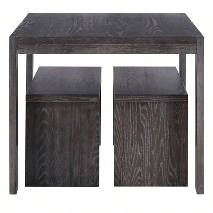 3 - piece Farmhouse Style Simple Dining Set, Dining Table and 2 Benches, Dining Room, Kitchen and Living Room Espresso