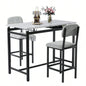 Kitchen Table Set, Dining Table and Chairs 2, 3 Piece Dining Room Table Set with 2 Upholstered Chairs, Bar Dining Table Set Small Spaces, Apartment, Breakfast, Pub, Rustic Black