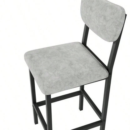 Kitchen Table Set, Dining Table and Chairs 2, 3 Piece Dining Room Table Set with 2 Upholstered Chairs, Bar Dining Table Set Small Spaces, Apartment, Breakfast, Pub, Rustic Black