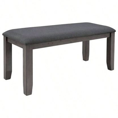 Dining Room Table and Chairs with, Rustic Wood Dining Set, Set of 6 Gray
