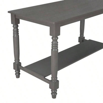 6 - Piece Counter Height Dining Table Set Table with Shelf 4 Chairs and Dining Room Gray
