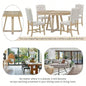 5 - Piece Retro Functional Dining Set, Round Table with a 16 Leaf and 4 Upholstered Chairs Dining Room and Living Room Natural