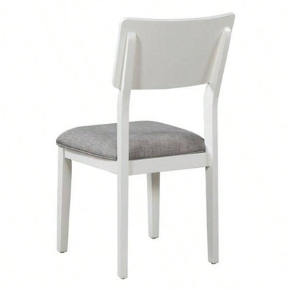 Classic and Traditional Style 6 - Piece Dining Set, Includes Dining Table, 4 Upholstered Chairs White+Gray
