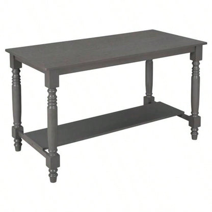 6 - Piece Counter Height Dining Table Set Table with Shelf 4 Chairs and Dining Room Gray