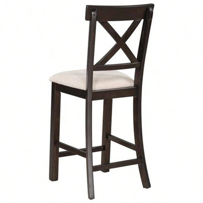 6 - Piece Counter Height Dining Table Set Table with Shelf 4 Chairs and Dining Room Espresso