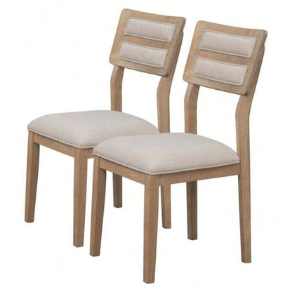Classic and Traditional Style 6 - Piece Dining Set, Includes Dining Table, 4 Upholstered Chairs Natural Wood Wash