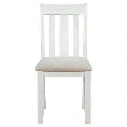Retro Style - Piece Dining Table Set with Extendable Table and 6 Upholstered Chairs Brown+White