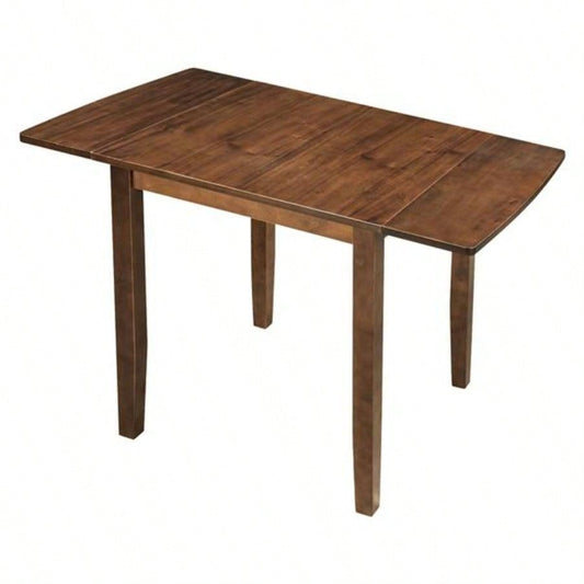 3 - Piece Wood Drop Leaf Breakfast Nook Dining Table Set with 2 X - back Chairs Small Places, Brown