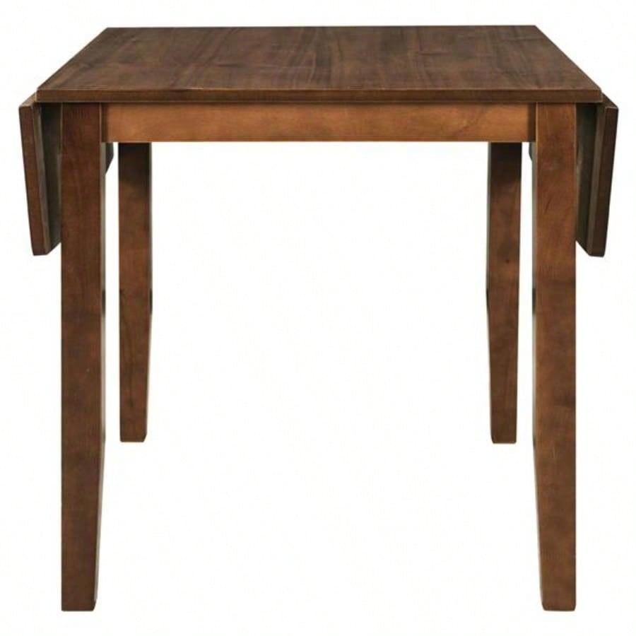 3 - Piece Wood Drop Leaf Breakfast Nook Dining Table Set with 2 X - back Chairs Small Places, Brown