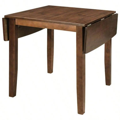 3 - Piece Wood Drop Leaf Breakfast Nook Dining Table Set with 2 X - back Chairs Small Places, Brown